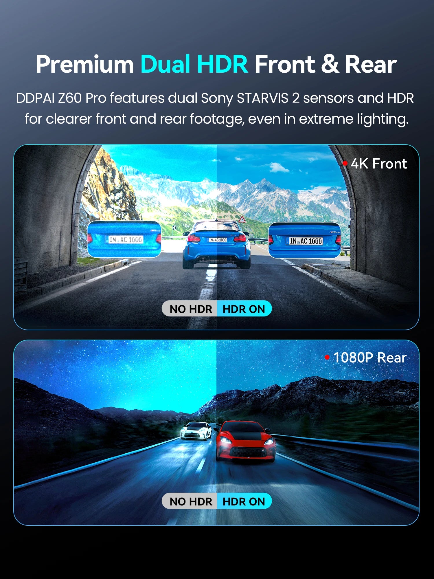 2025 New DDPAI 4K Dash Cam Z60 Pro Front and Rear Car Camera with SONY STARVIS2 Sensor 5GHz Wi-Fi GPS and ADAS Car DVR - Great Outdoors and More 25