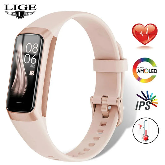 LIGE 1.1 Inch Amoled Smart Watch Smartwatch Band Women Heart Rate Monitoring Waterproof Men Smart Bracelet Fitness Tracker - Great Outdoors and More 25
