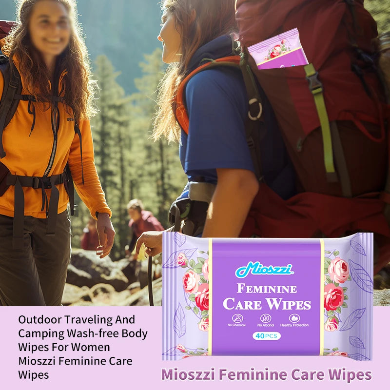 Mioszzi Mint Feminine Cleansing Wet Wipes 40 Pieces Pack Refreshing Portable Odor Removal