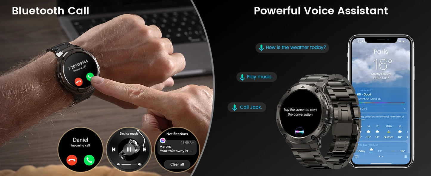 HIDAMEL T3E GPS Smart Watch For Men Compass Altimeter Altitude Stainless Steel Shell 5ATM Waterproof - Great Outdoors and More 25