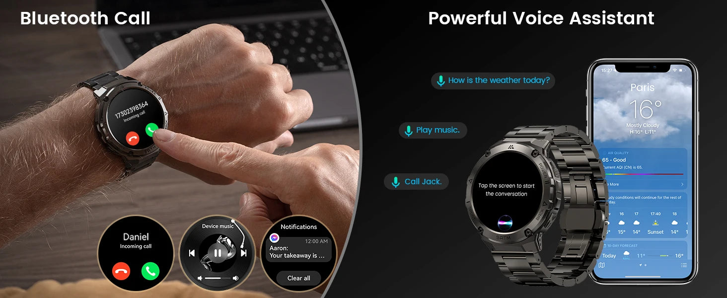 HIDAMEL T3E GPS Smart Watch For Men Compass Altimeter Altitude Stainless Steel Shell 5ATM Waterproof - Great Outdoors and More 25