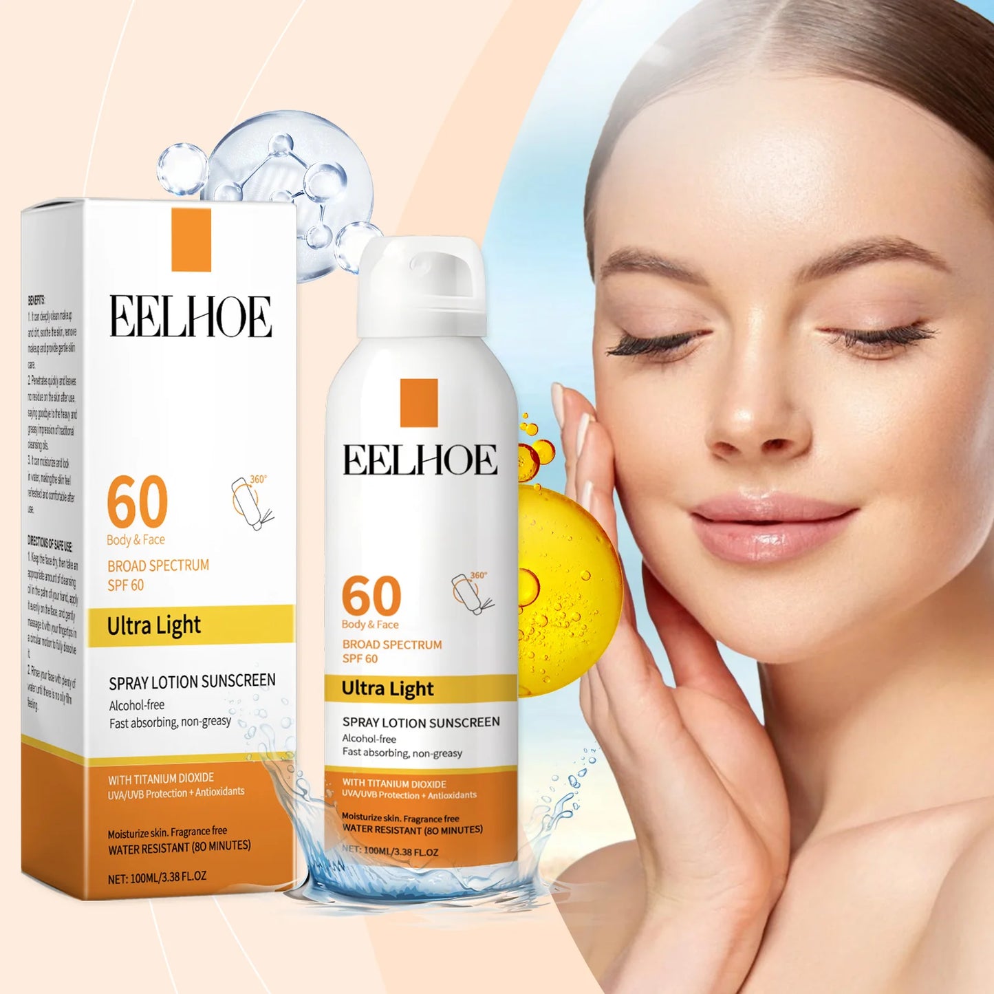 EELHOE Moisturizing Protective Spray Hydrating UV Skin Care Cream 100ml