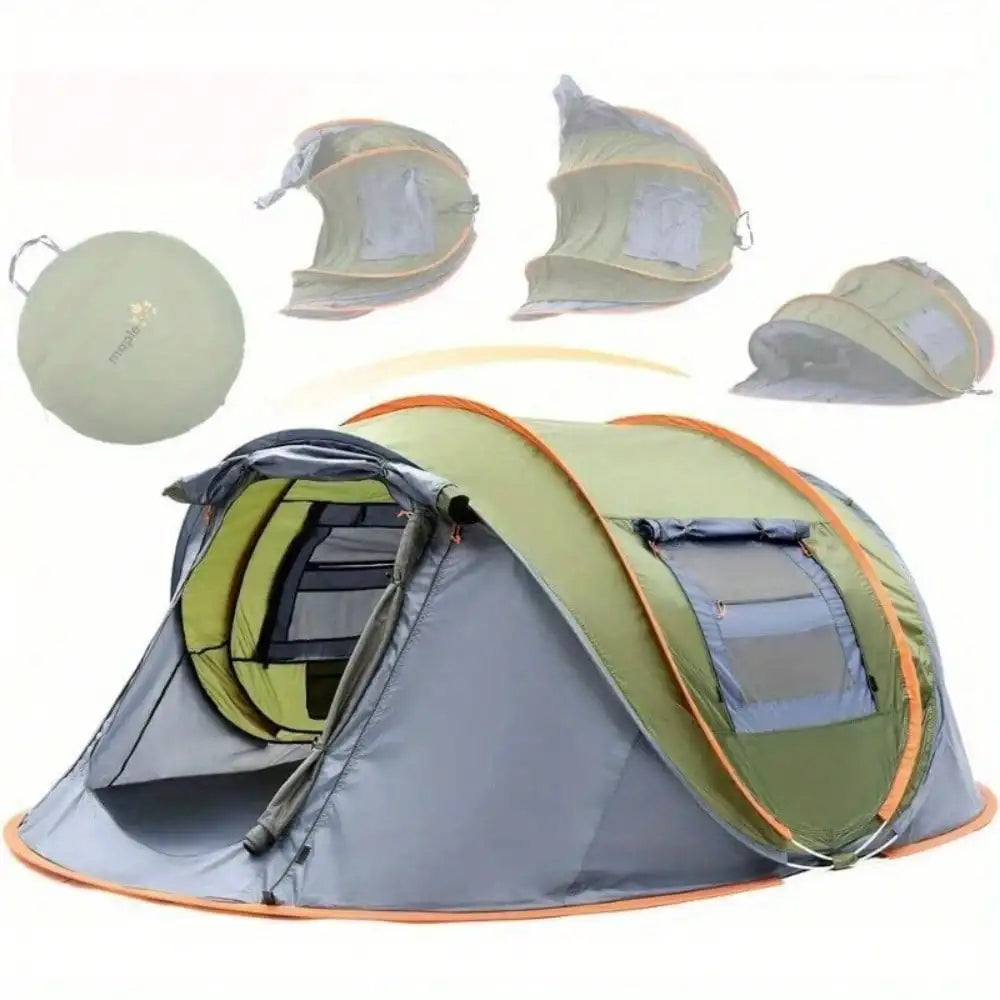 Camping Tent 4 Person Easy Pop Up Tent with 2 Doors UPF50 Waterproof