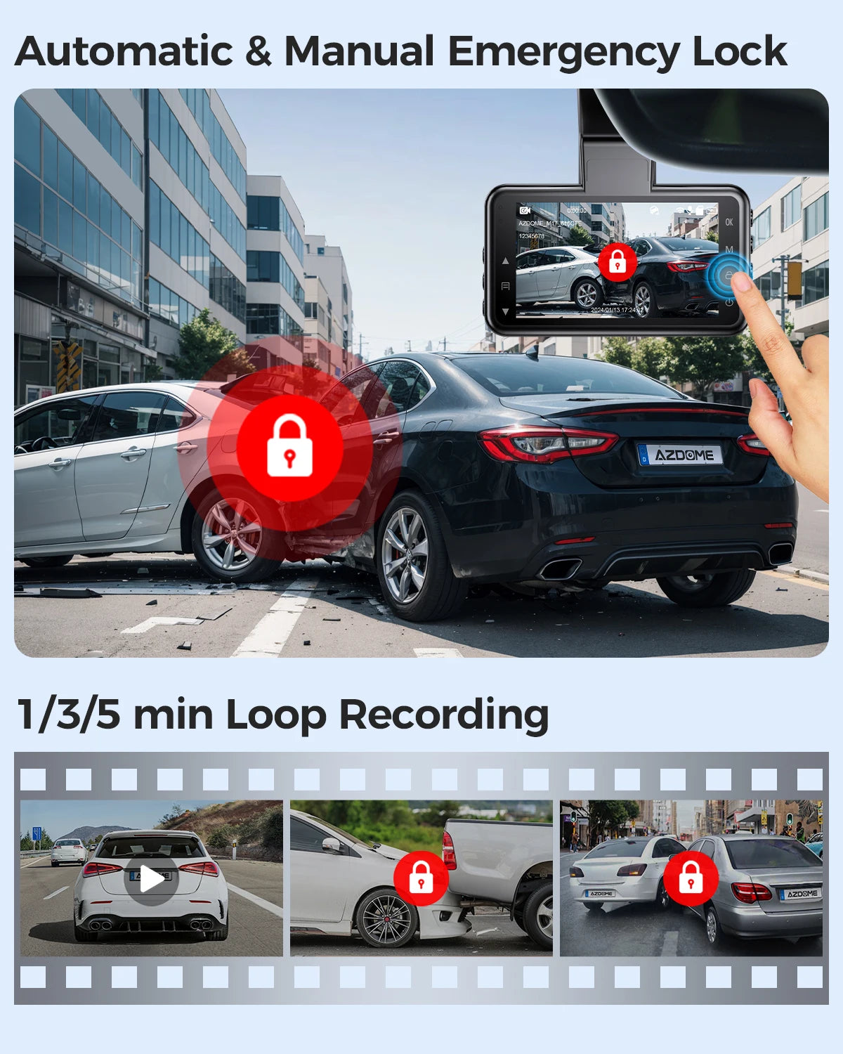 AZDOME Dash Cam M17 1080P Front Cam with ADAS GPS DVR - Great Outdoors and More 25