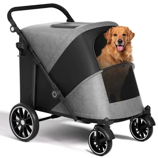 XL Dog Stroller Dual Access 4 Wheel Extra Large Pet Cage - Great Outdoors and More 25
