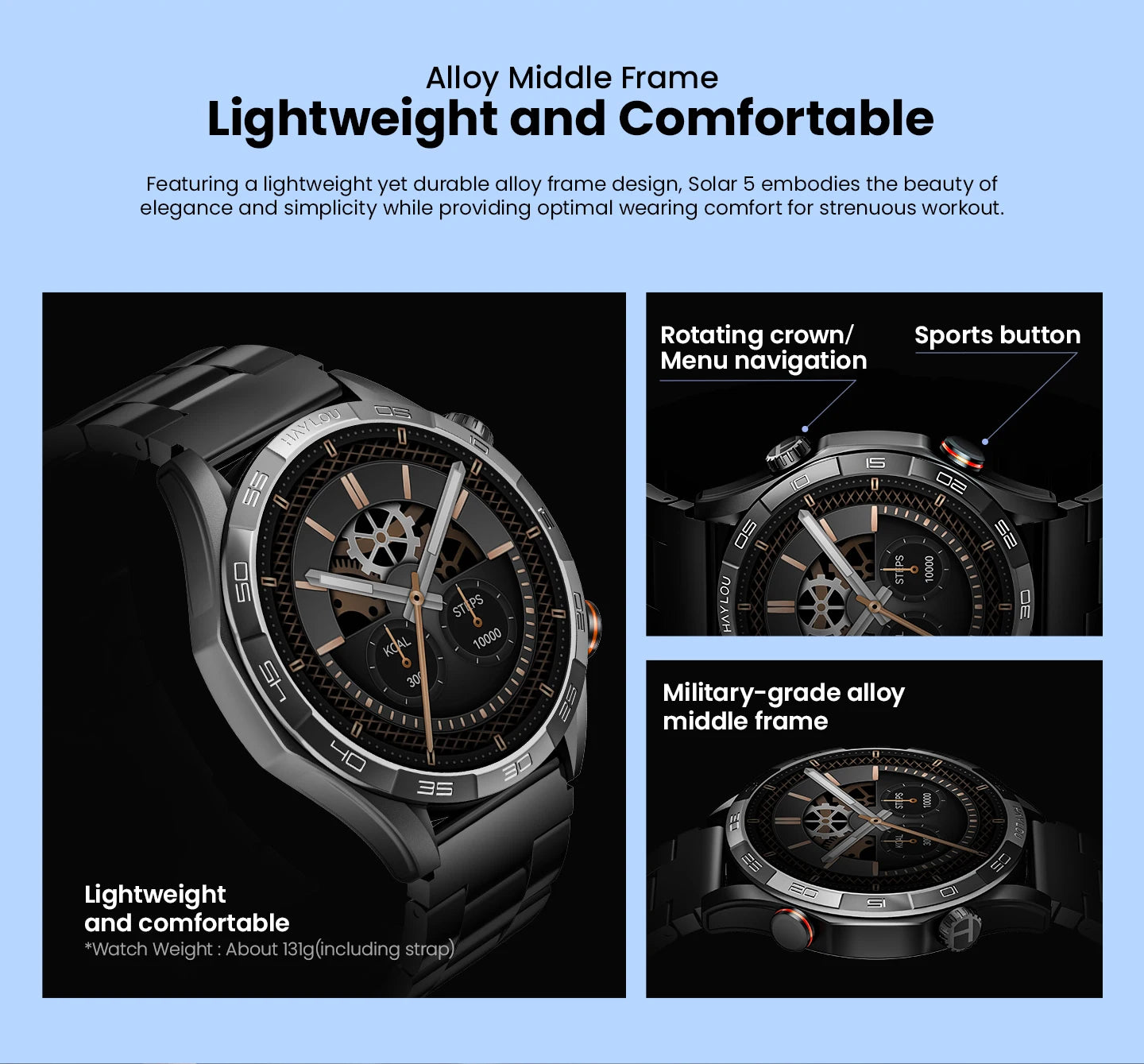 Haylou Solar 5 Voice Calling Smartwatch 1.58 Inch AMOLED