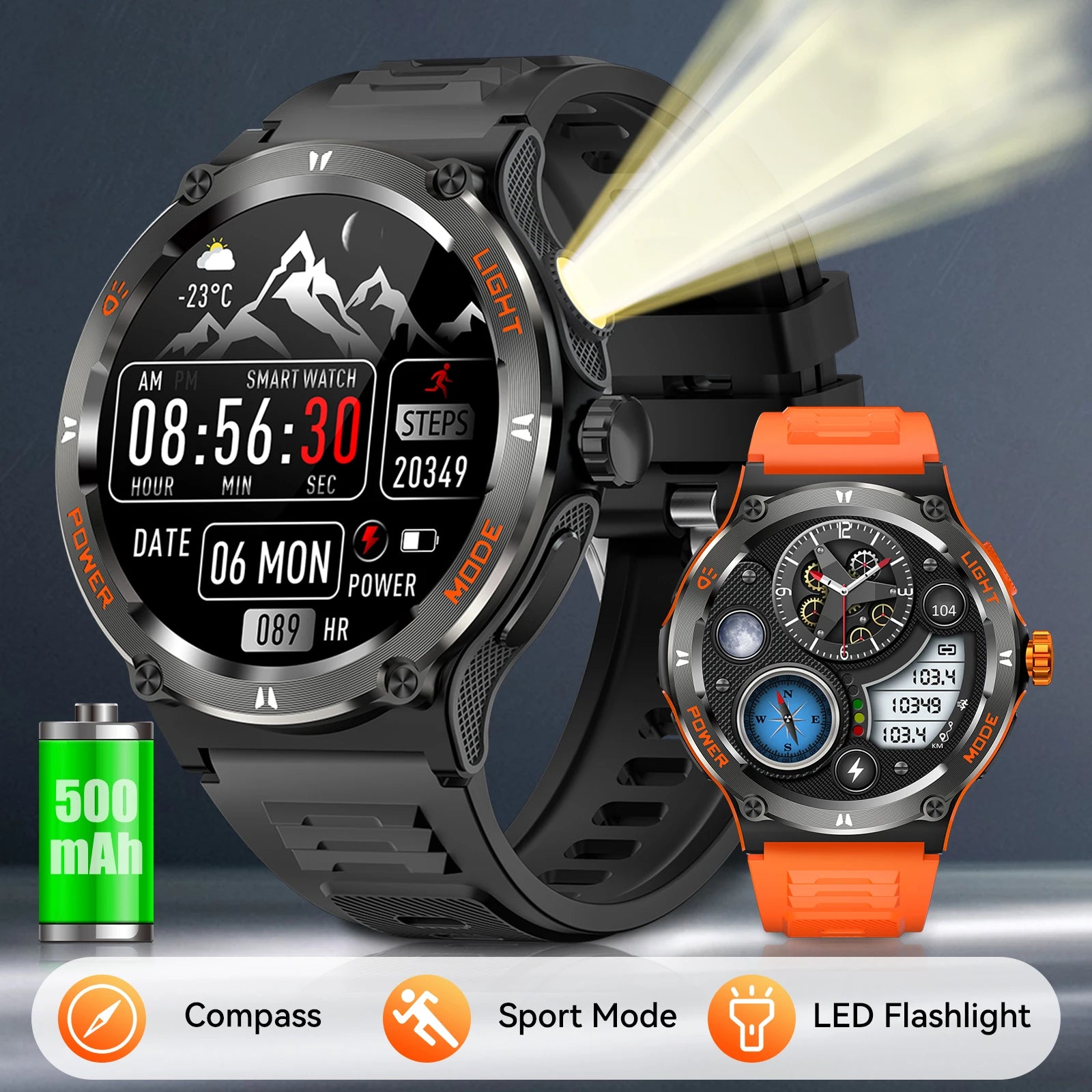 LaNikar Smart Watch 3ATM Waterproof 1.53" KT76 Men Sport - Great Outdoors and More 25