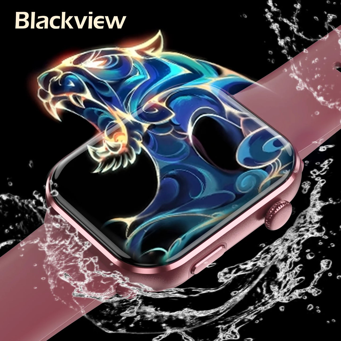 Blackview 2025 New Bluetooth Smartwatch 1.96 Inch AMOLED HD Display Health Monitoring Sport Fitness Watch for Men and Women