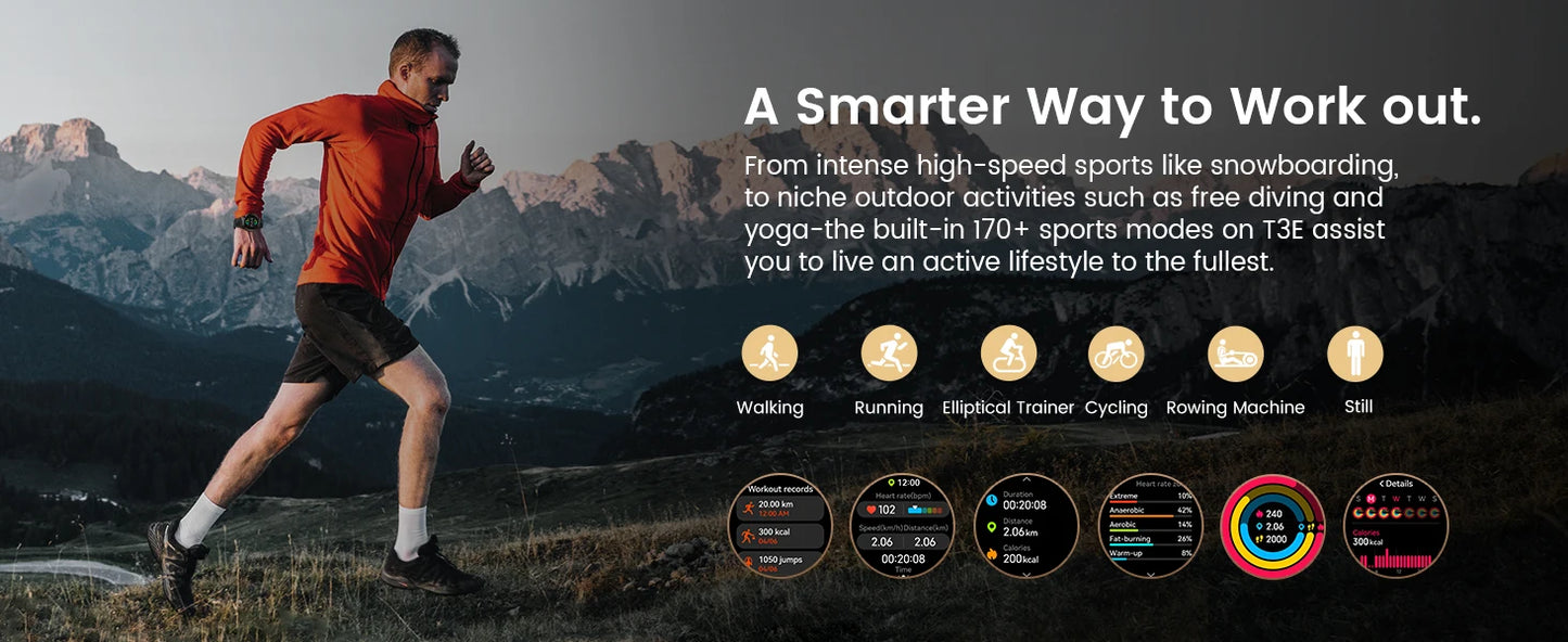HIDAMEL T3E GPS Smart Watch For Men Compass Altimeter Altitude Stainless Steel Shell 5ATM Waterproof - Great Outdoors and More 25