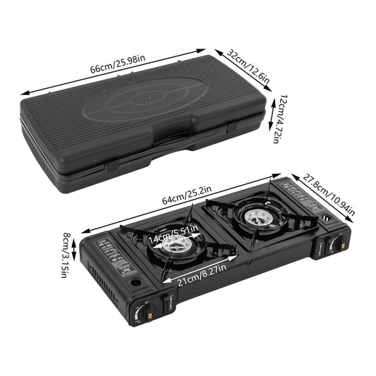Portable Camping Stove With Grill Two Burners Non Stick - Great Outdoors and More 25
