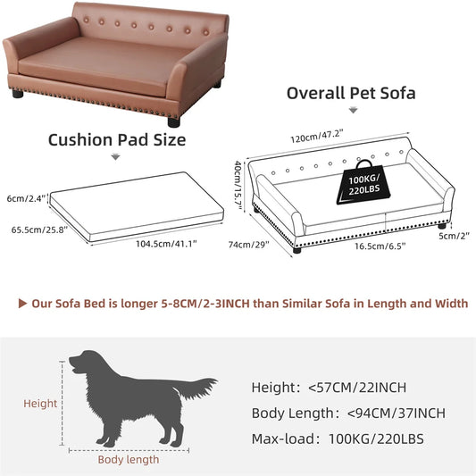 Heavy Duty Pet Sofa Large Raised Dog Bed Cushioned Sofa - Great Outdoors and More 25