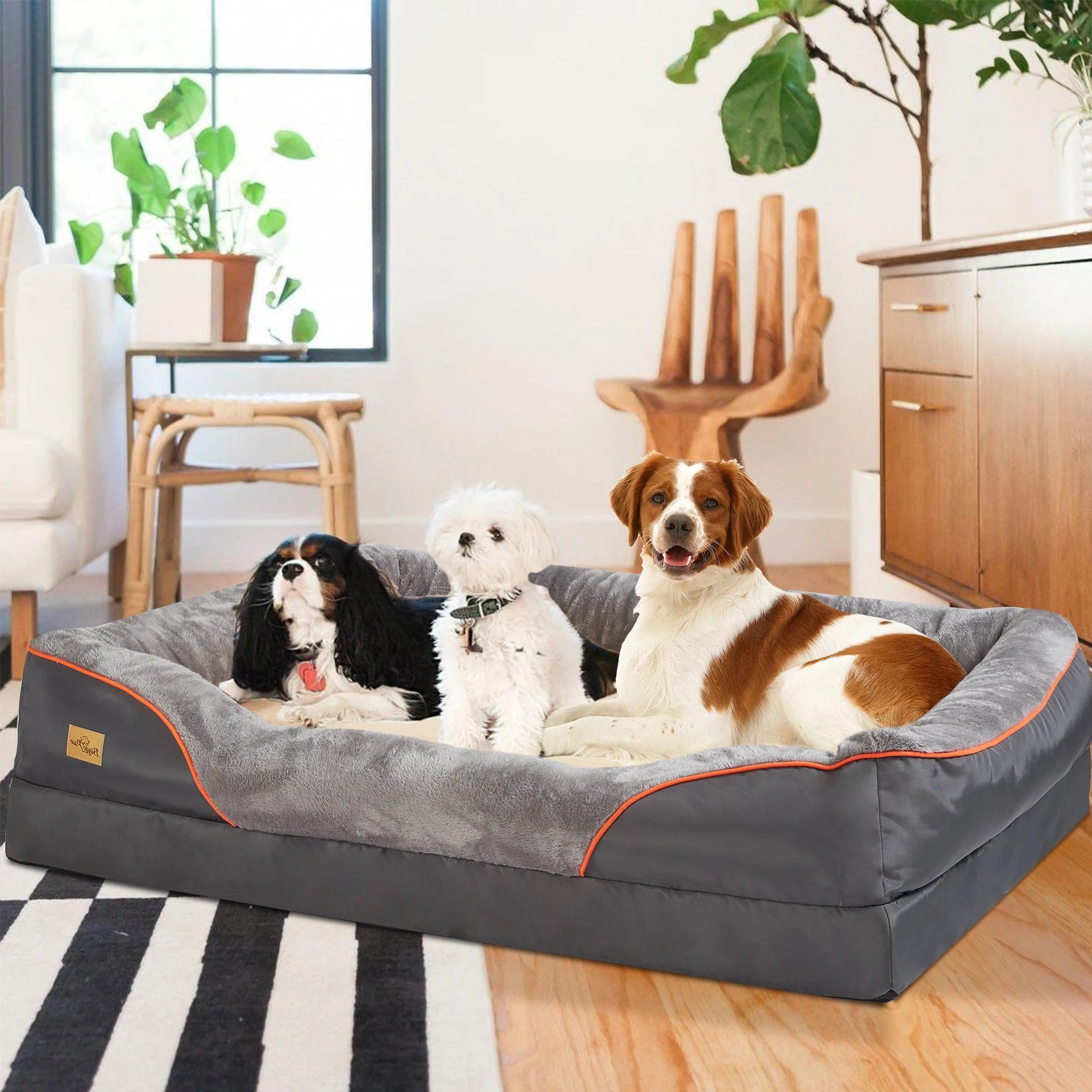 Large Dog Bed Soft Comfortable Anti Allergy Warm Fleece Removable Washable Cover Pet Bed Waterproof - Great Outdoors and More 25