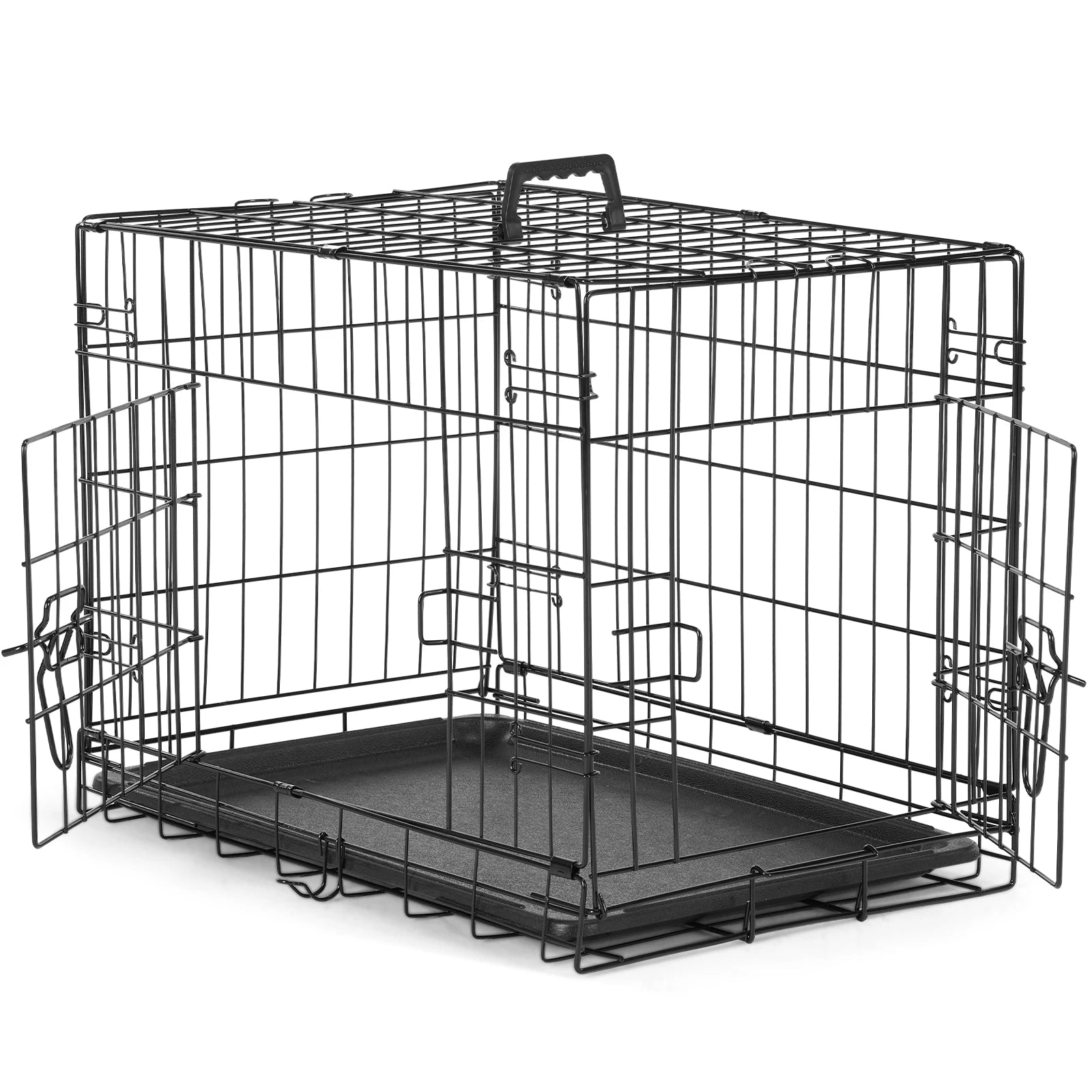 JHK Double Door Folding Metal Wire Dog Cage with Leak Proof Pan Extra Large Pet Kennel for Indoor Outdoor Travel - Great Outdoors and More 25