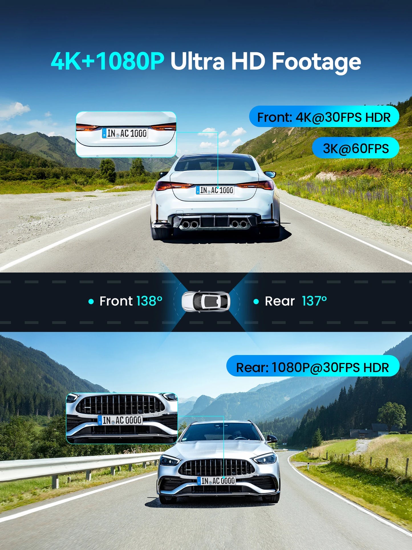 2025 New DDPAI 4K Dash Cam Z60 Pro Front and Rear Car Camera with SONY STARVIS2 Sensor 5GHz Wi-Fi GPS and ADAS Car DVR - Great Outdoors and More 25