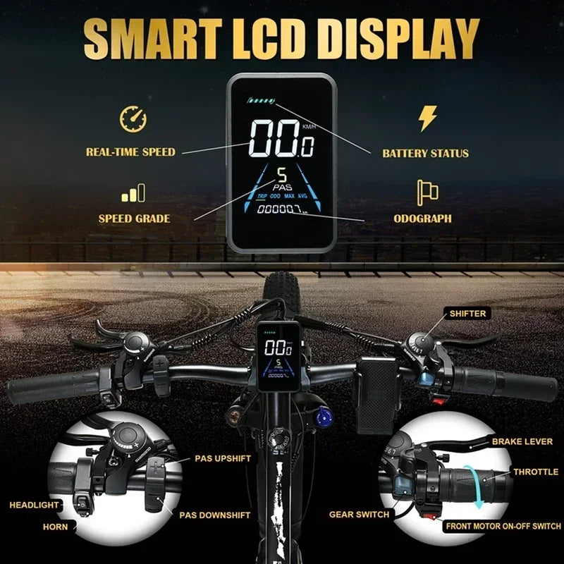 Electric Bicycle KETELES K800 2000W High Power Motor 48V 23Ah Battery Adult Electric Bike 26 Inch Tire Mountain Off-Road Ebike