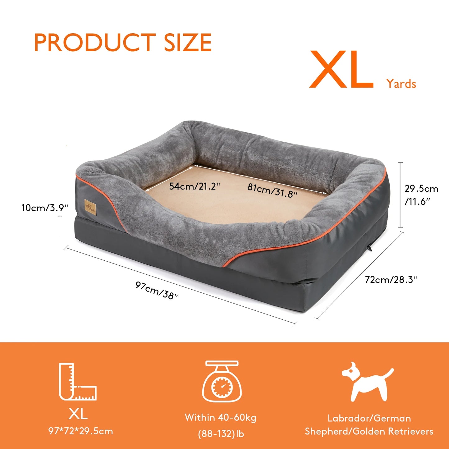 Large Dog Bed Soft Comfortable Anti Allergy Warm Fleece Removable Washable Cover Pet Bed Waterproof - Great Outdoors and More 25