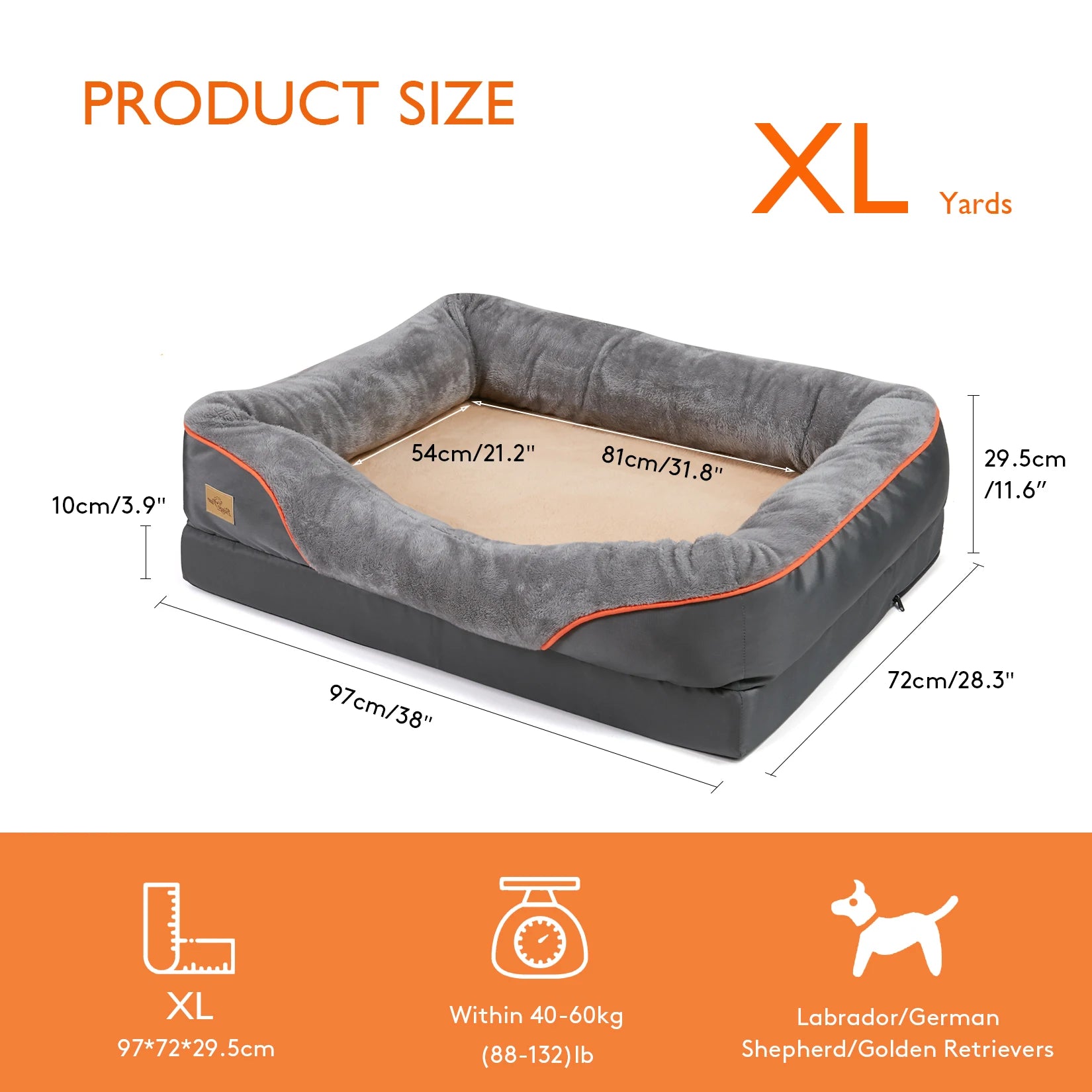 Large Dog Bed Soft Comfortable Anti Allergy Warm Fleece Removable Washable Cover Pet Bed Waterproof - Great Outdoors and More 25