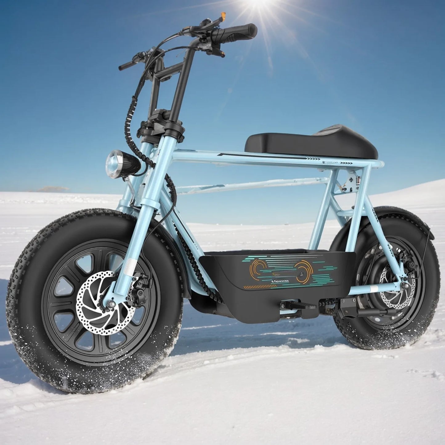 Peak 819W Electric Scooter with Seat for Adults 16 Inch Fat Tire All Terrain Commuter Ebike for Teens with Carry Basket
