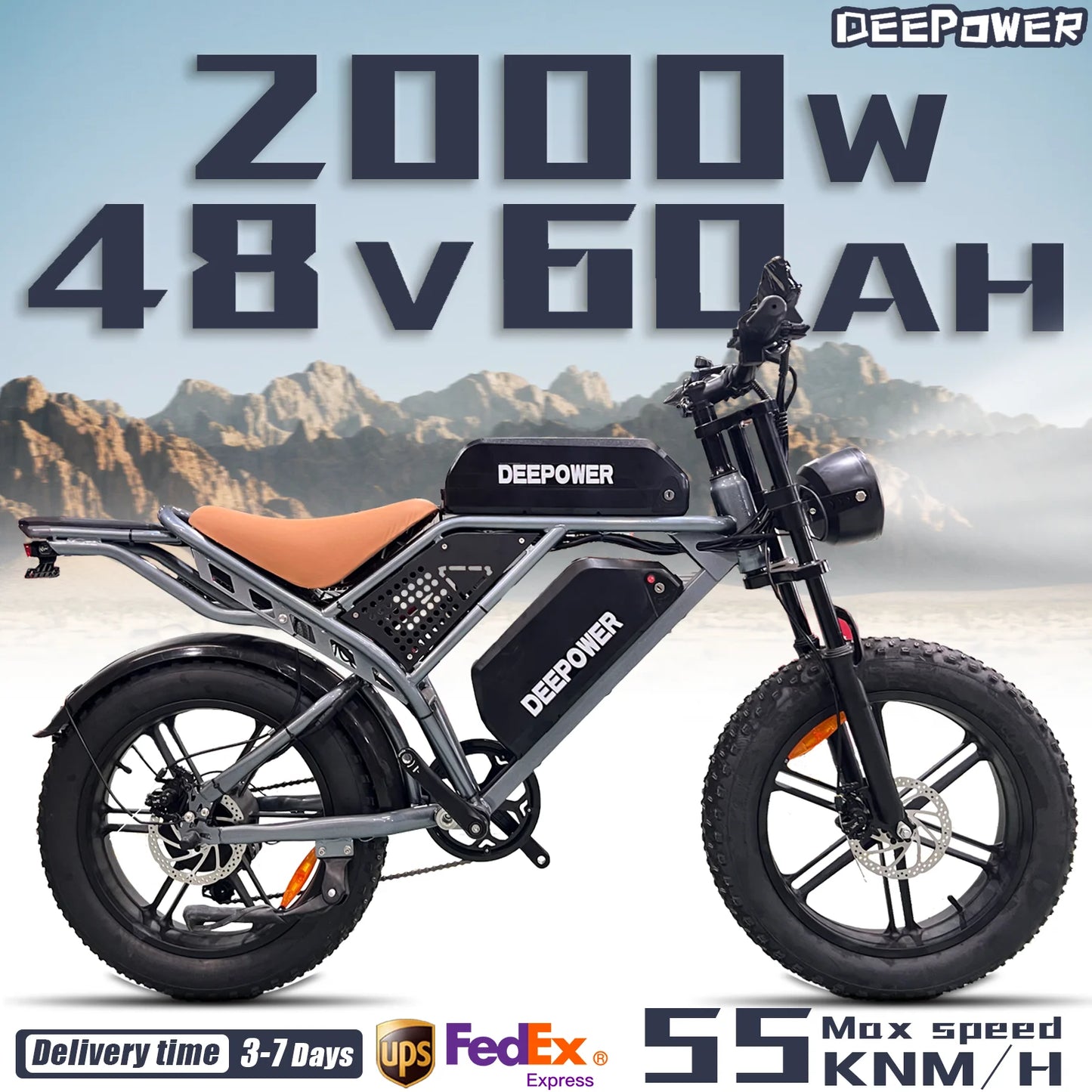 DEEPOWER S7 2000W Electric Bike Off-Road Adult Ebike - Great Outdoors and More 25