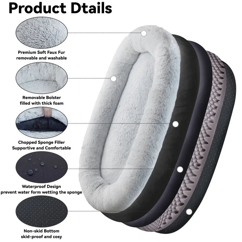 Human Dog Bed, Washable 71''x45''x12'' Orthopedic Bed - Great Outdoors and More 25