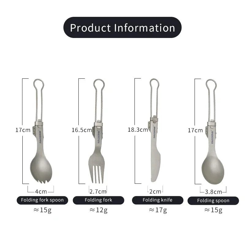 Camping Titanium Spork Spoon Outdoor Lightweight Fork Tableware