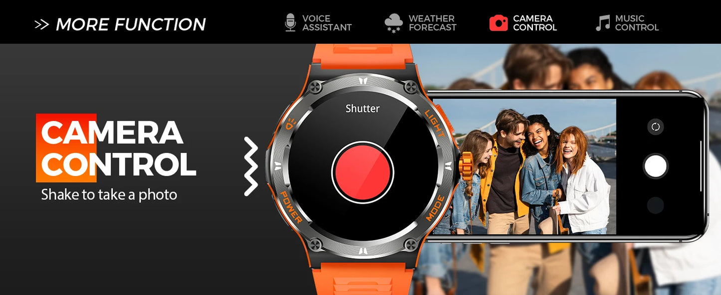 LaNikar Smart Watch 3ATM Waterproof 1.53" KT76 Men Sport - Great Outdoors and More 25