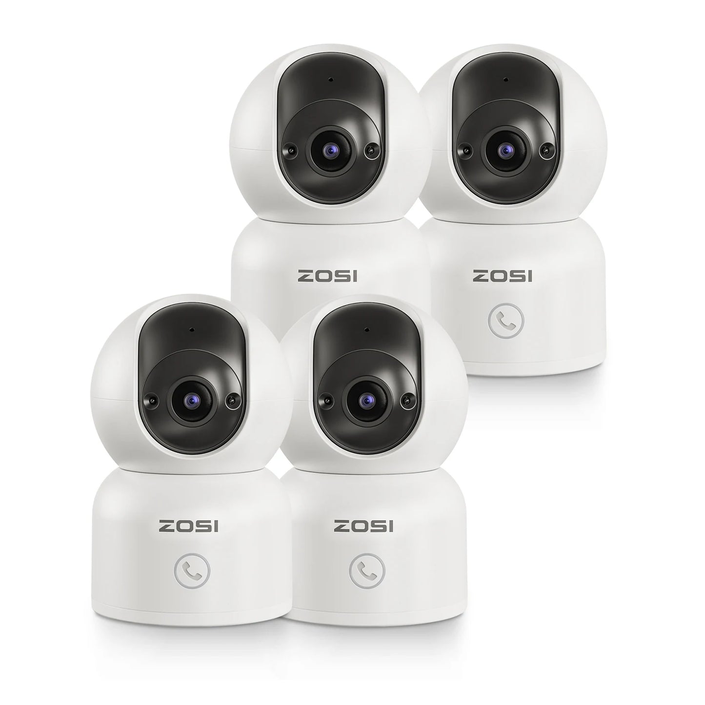 ZOSI 360 Degree Smart Home Security Camera PTZ Auto Tracking Baby Monitor AI Panoramic HD Night Vision Indoor WiFi Surveillance Camera