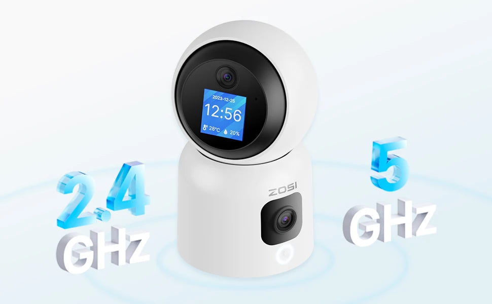 ZOSI 360 Degree Smart Home Security Camera PTZ Auto Tracking Baby Monitor AI Panoramic HD Night Vision Indoor WiFi Surveillance Camera