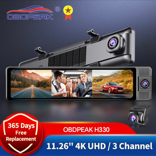 11.26 Inch 3 Camera 4K 1080P Video Recording Wifi Rearview Mirror Car DVR Touch Screen Infrared Night Vision Dash Cam - Great Outdoors and More 25