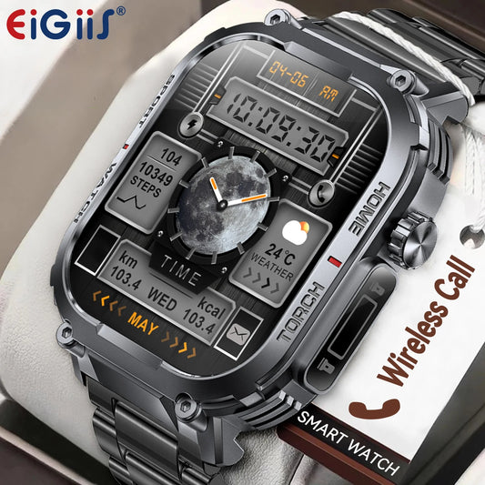 EIGIIS 2024New Smart Watch Men 3ATM Waterproof 2.02 Inch S320B With Compass and LED Flashlight Sports Fitness Heart Rate - Great Outdoors and More 25