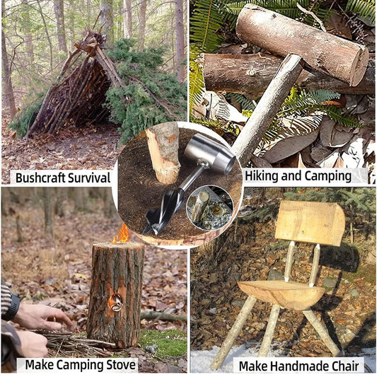 Bushcraft Gear Manual Hole Maker Carbon Steel Auger Backpacking