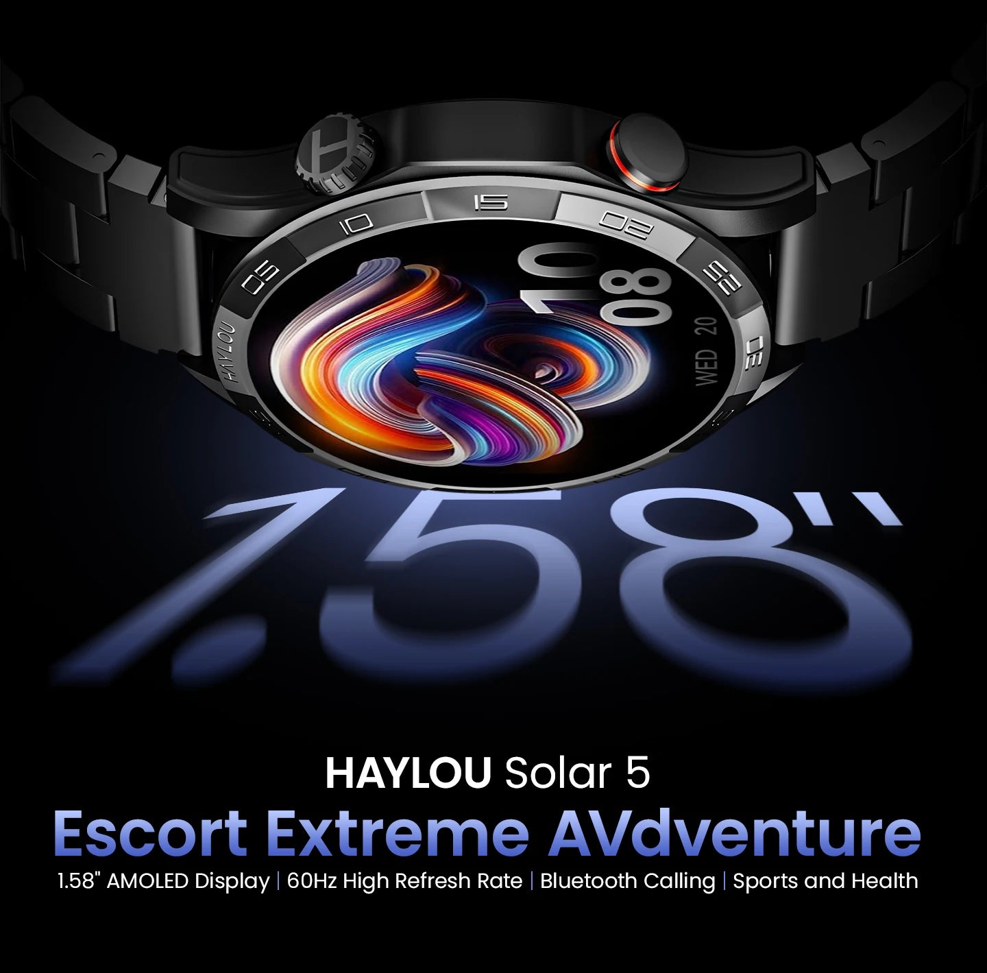Haylou Solar 5 Voice Calling Smartwatch 1.58 Inch AMOLED