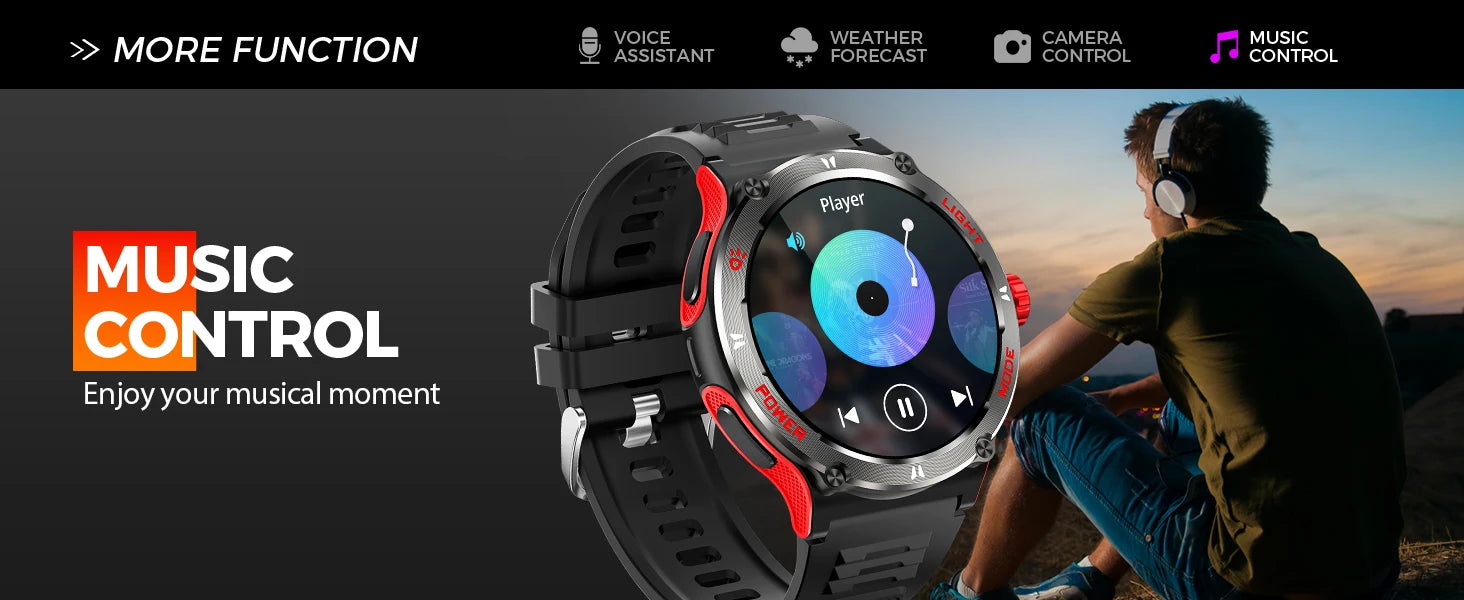 LaNikar Smart Watch 3ATM Waterproof 1.53" KT76 Men Sport - Great Outdoors and More 25