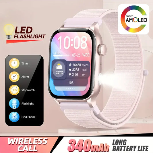 Senbono Women Smart Watch Always on Display AMOLED Screen Bluetooth Call Waterproof 100 Plus Sport Mode DIY Dial Smartwatch for Women - Great Outdoors and More 25