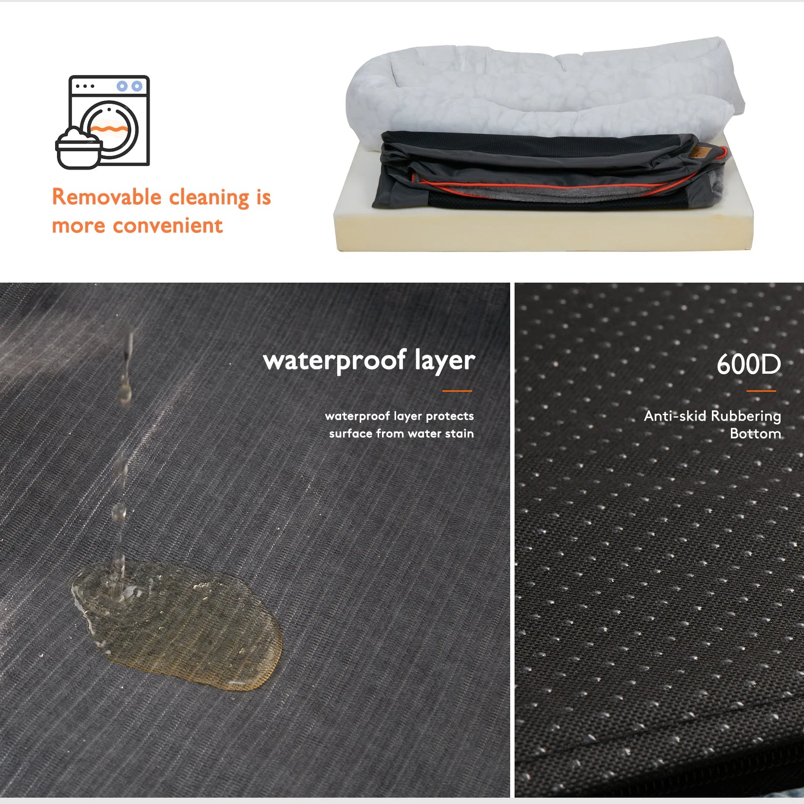 Large Dog Bed Soft Comfortable Anti Allergy Warm Fleece Removable Washable Cover Pet Bed Waterproof - Great Outdoors and More 25