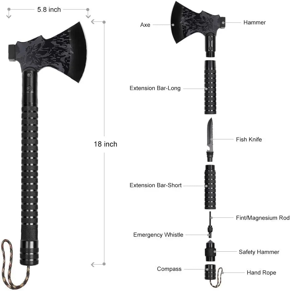 Tactical Folding Survival Axe w/Hammer & Nylon Sheath - Great Outdoors and More 25