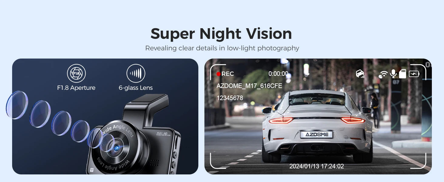 AZDOME Dash Cam M17 1080P Front Cam with ADAS GPS DVR - Great Outdoors and More 25