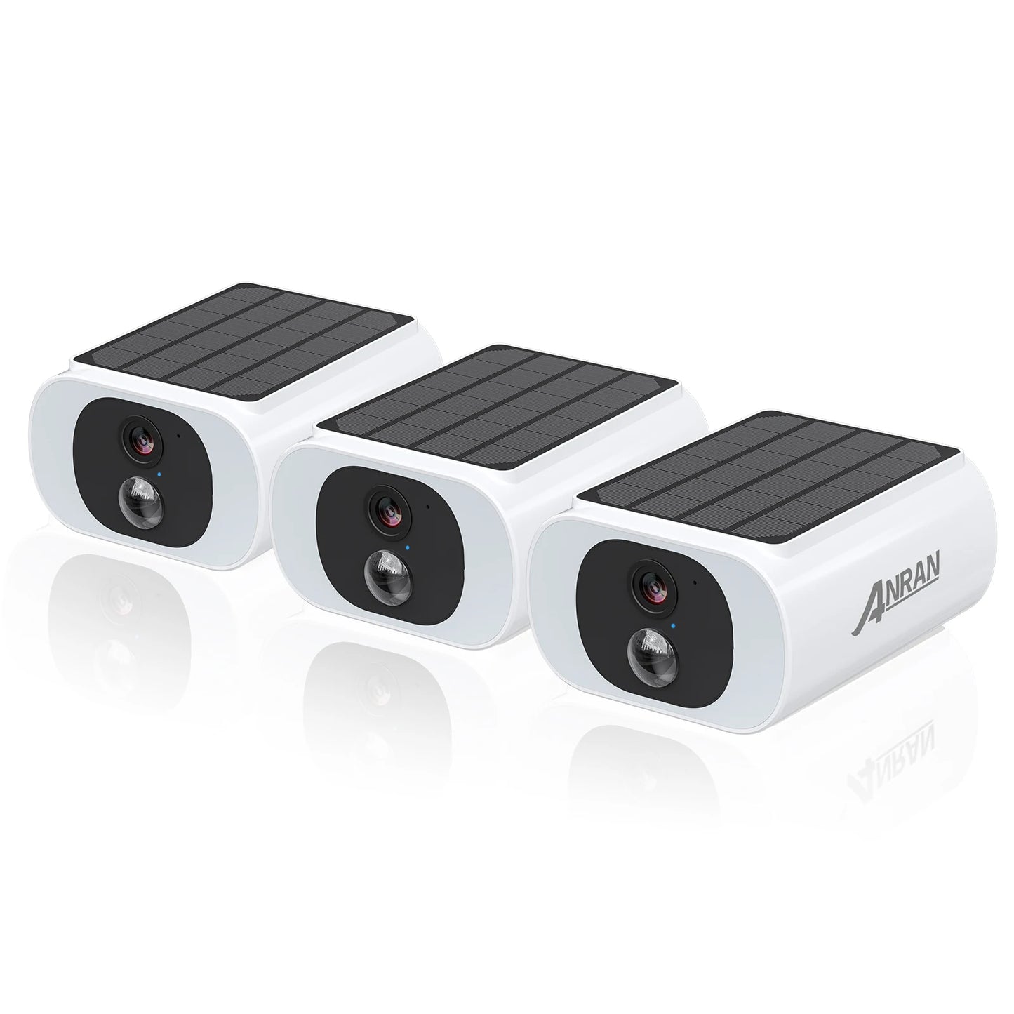 ANRAN Outdoor Wireless WiFi Camera 2.4G 3MP Battery Solar Security Camera with Floodlight Color Night Vision and Local Alarm