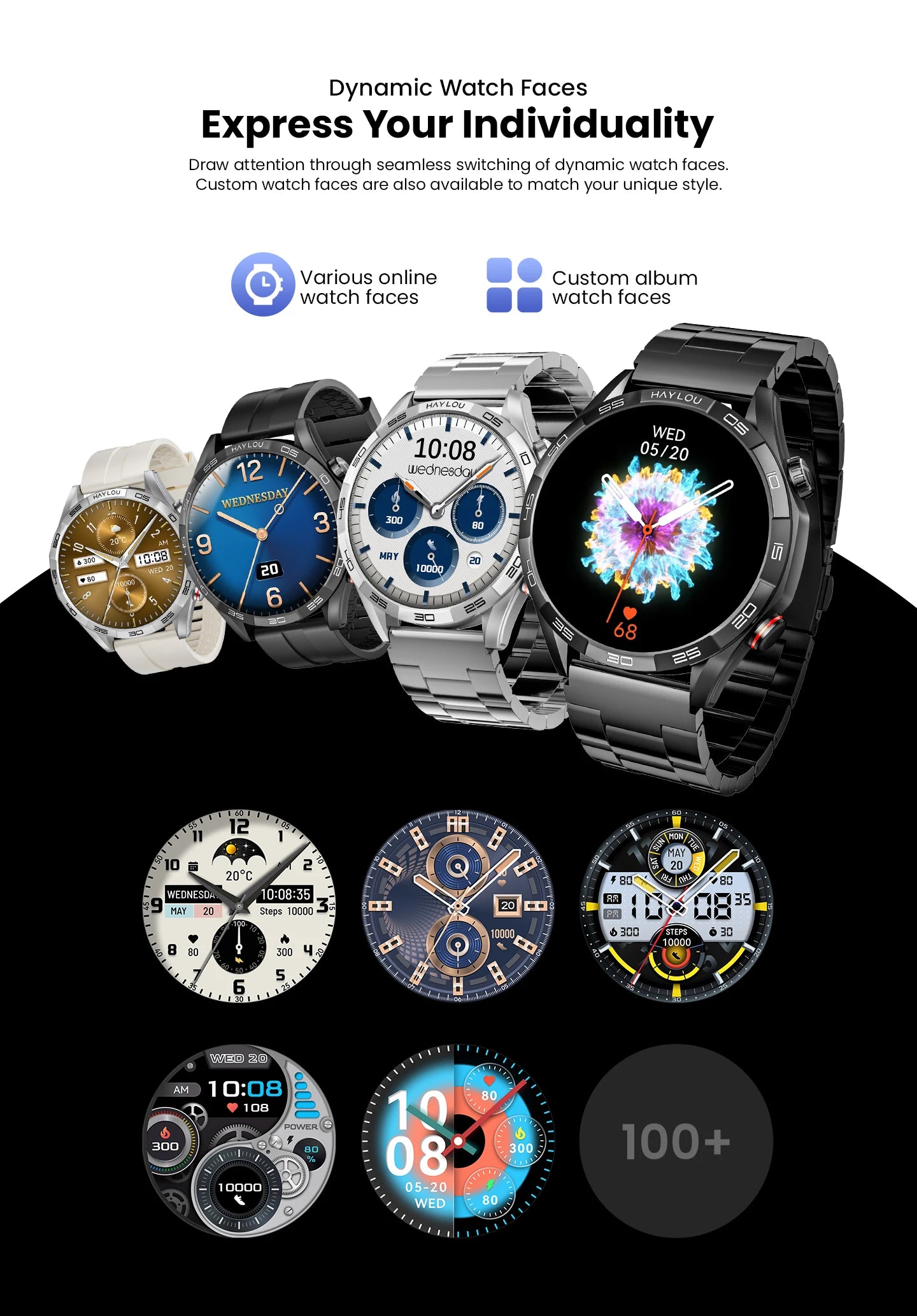 Haylou Solar 5 Voice Calling Smartwatch 1.58 Inch AMOLED