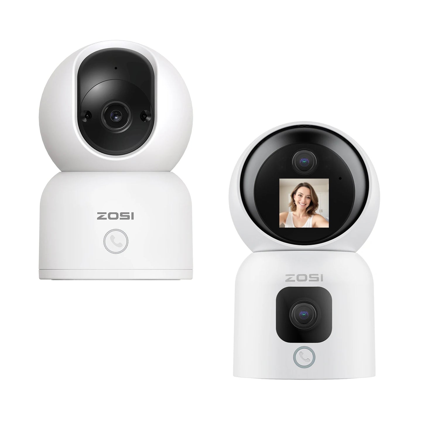 ZOSI 360 Degree Smart Home Security Camera PTZ Auto Tracking Baby Monitor AI Panoramic HD Night Vision Indoor WiFi Surveillance Camera