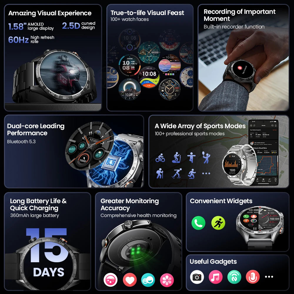 Haylou Solar 5 Voice Calling Smartwatch 1.58 Inch AMOLED