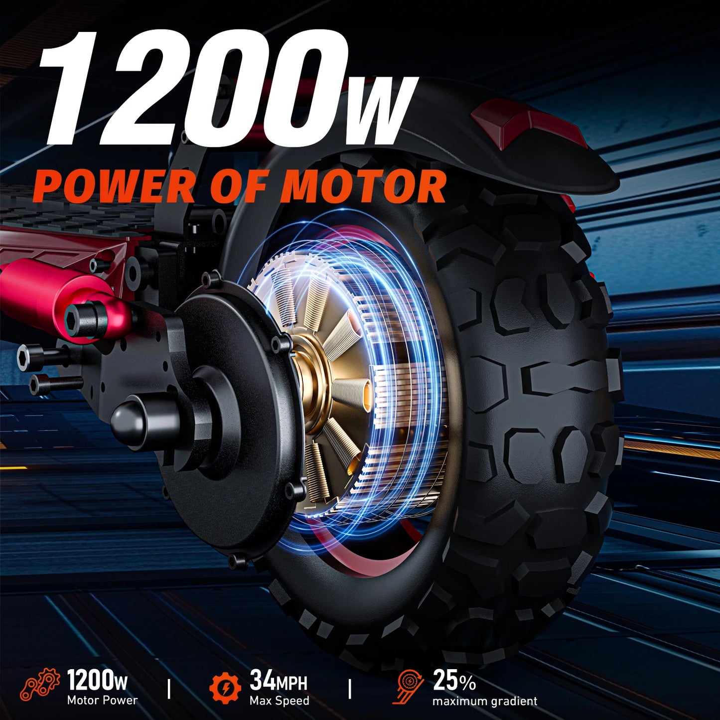 E Scooter J11MAX Foldable Waterproof Adult Electric Scooter 11 Inch Off Road Tires 48V 1200W 18Ah Configuration
