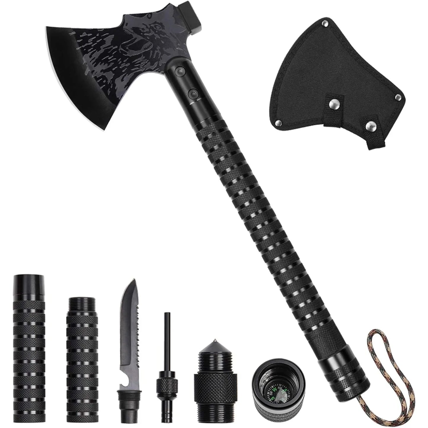 Tactical Folding Survival Axe w/Hammer & Nylon Sheath - Great Outdoors and More 25