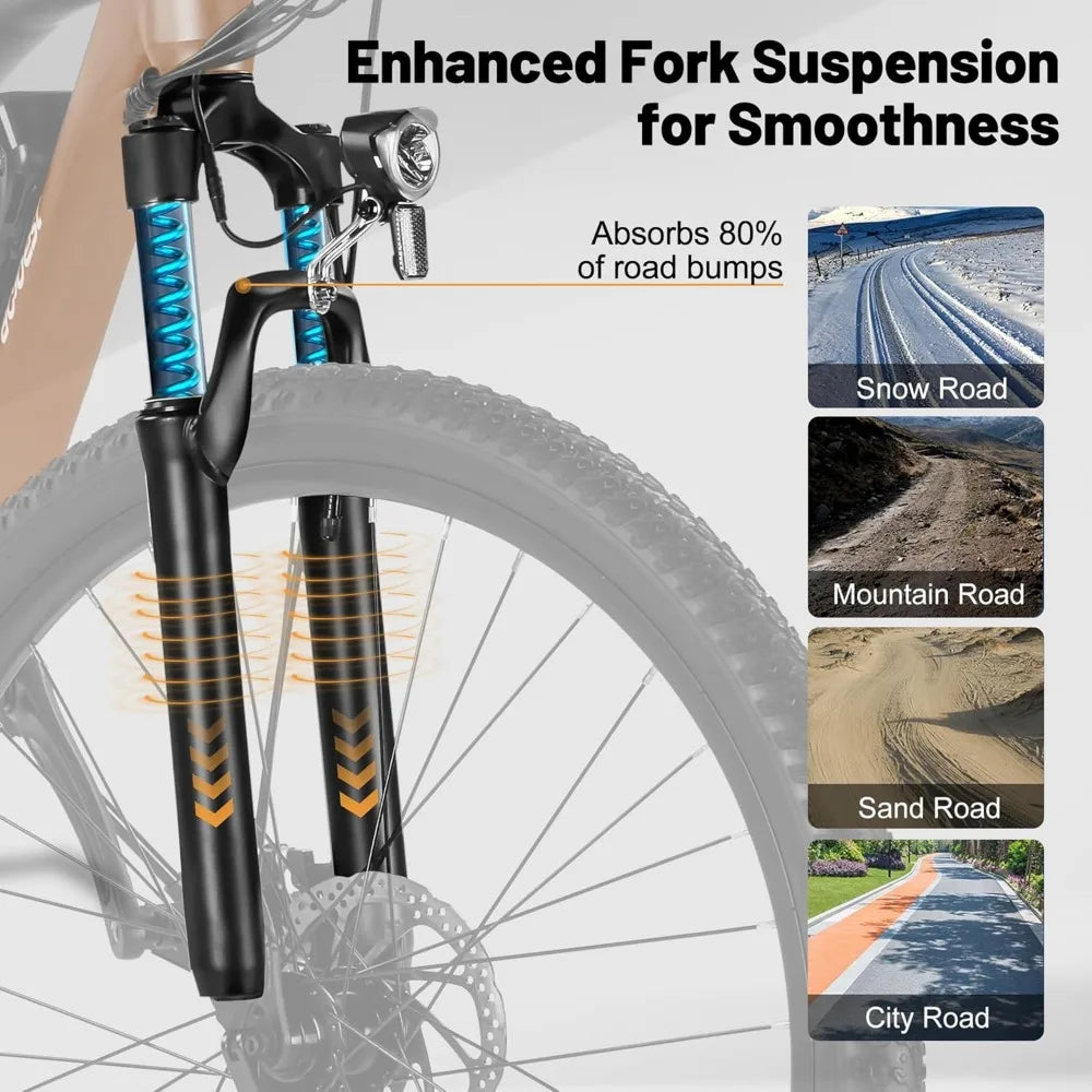 Electric Bike 21-Speed 27.5" Ebike Up To 28MPH 1000W Motor - Great Outdoors and More 25