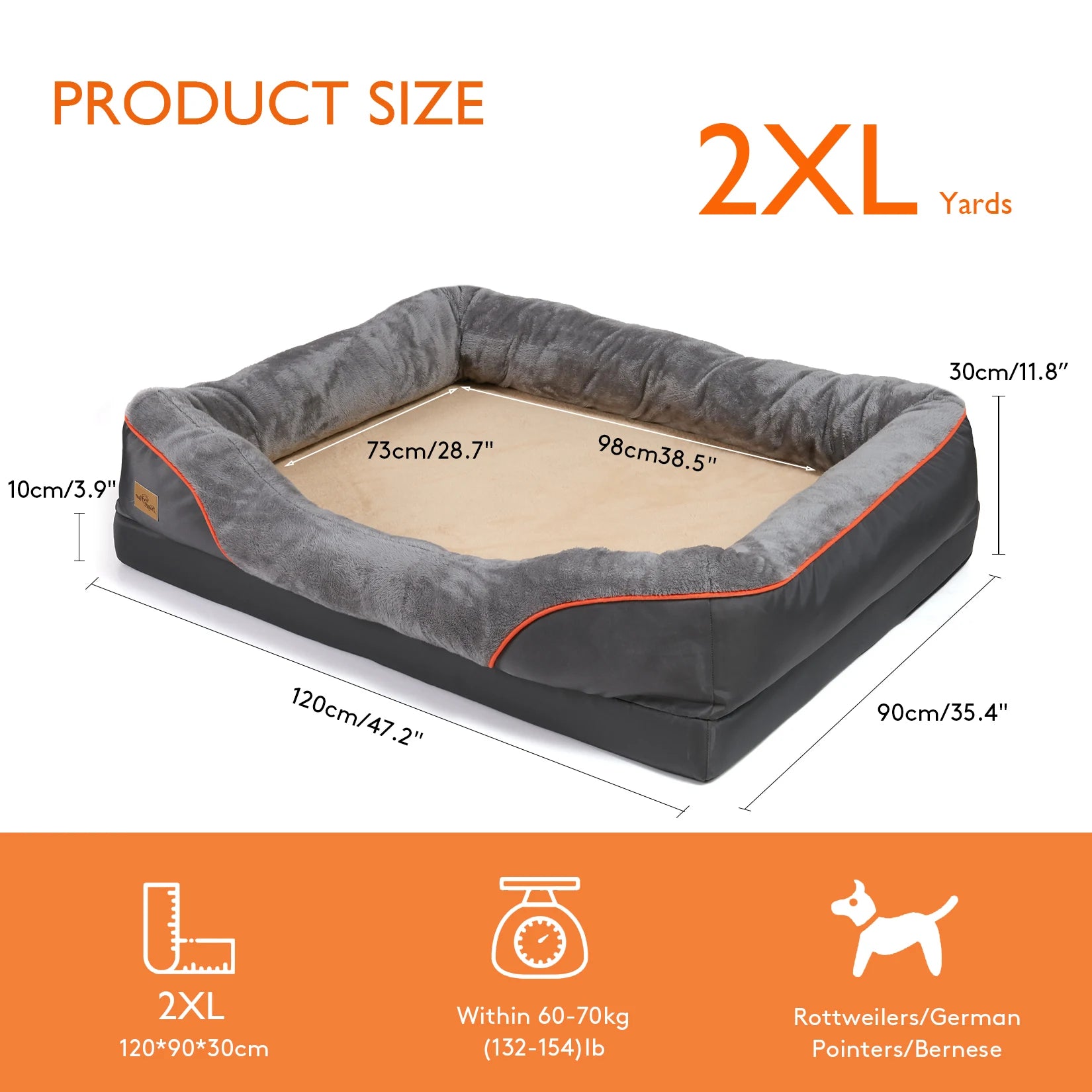 Large Dog Bed Soft Comfortable Anti Allergy Warm Fleece Removable Washable Cover Pet Bed Waterproof - Great Outdoors and More 25