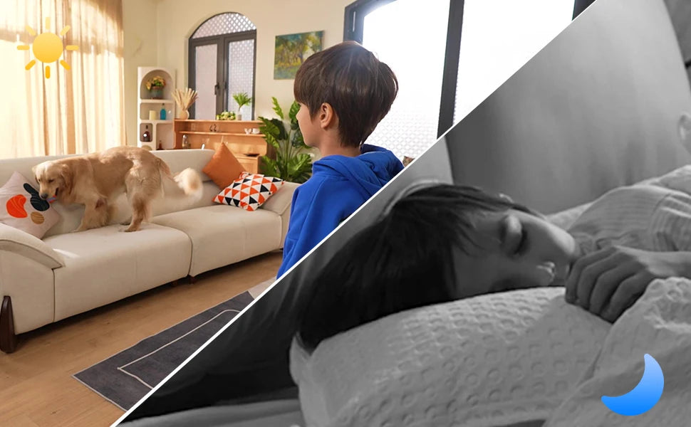 ZOSI 360 Degree Smart Home Security Camera PTZ Auto Tracking Baby Monitor AI Panoramic HD Night Vision Indoor WiFi Surveillance Camera