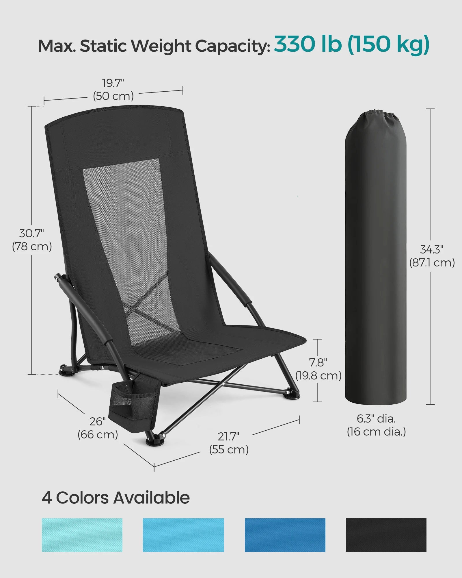 SONGMICS Set of 2 Camping Chairs with High Backrest Lightweight - Great Outdoors and More 25