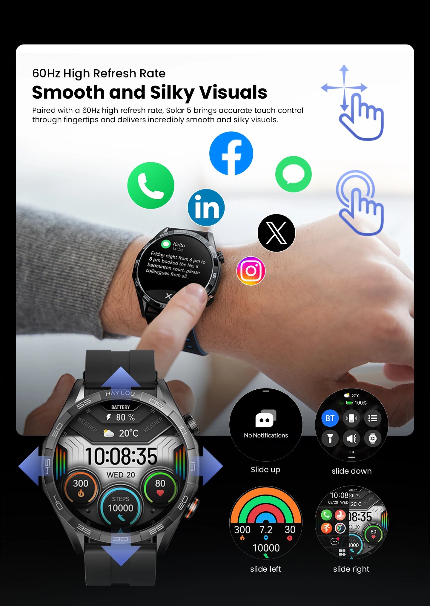 Haylou Solar 5 Voice Calling Smartwatch 1.58 Inch AMOLED