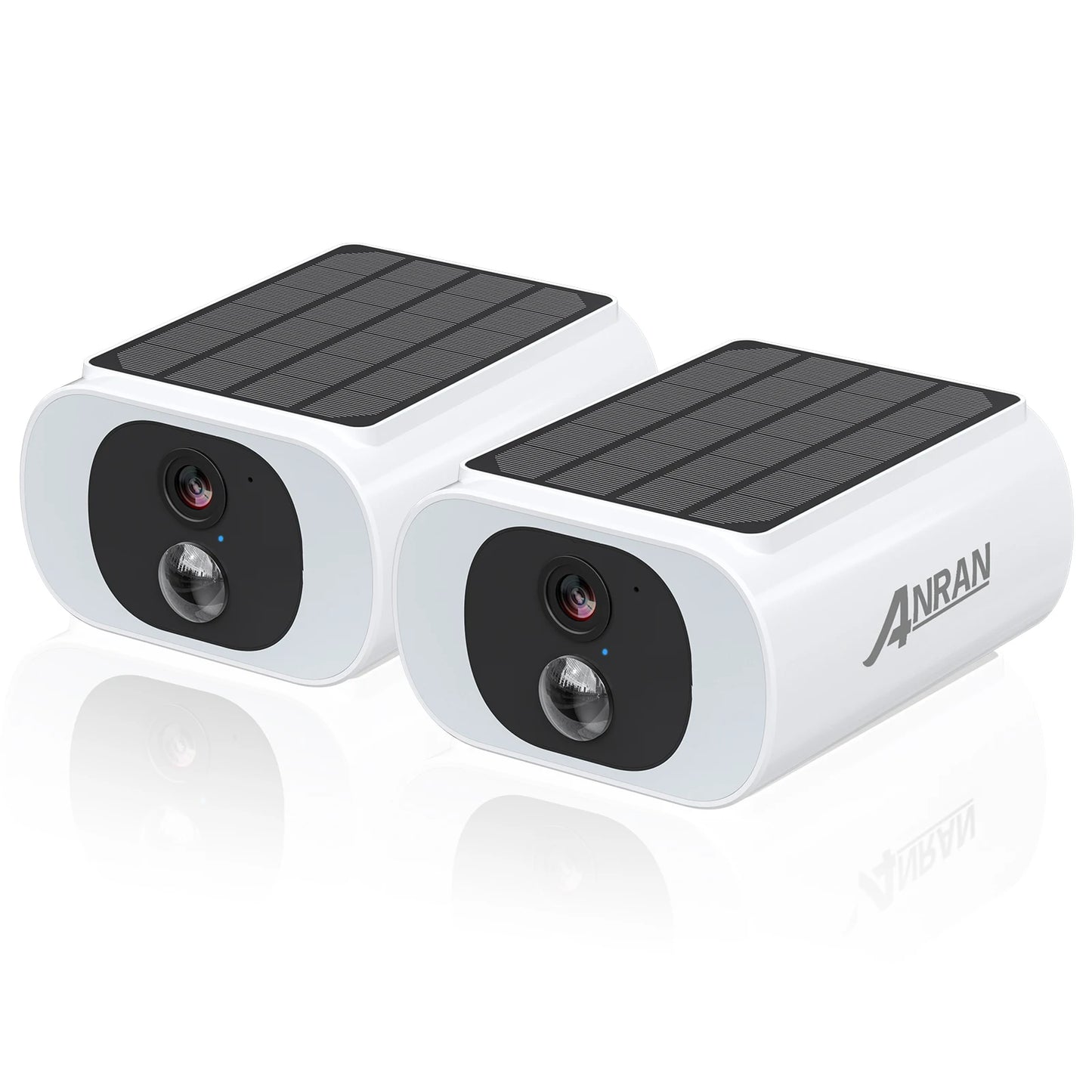 ANRAN Outdoor Wireless WiFi Camera 2.4G 3MP Battery Solar Security Camera with Floodlight Color Night Vision and Local Alarm
