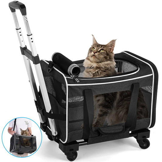 Pet Carrier with Wheels for Dogs and Cats for Travel - Great Outdoors and More 25